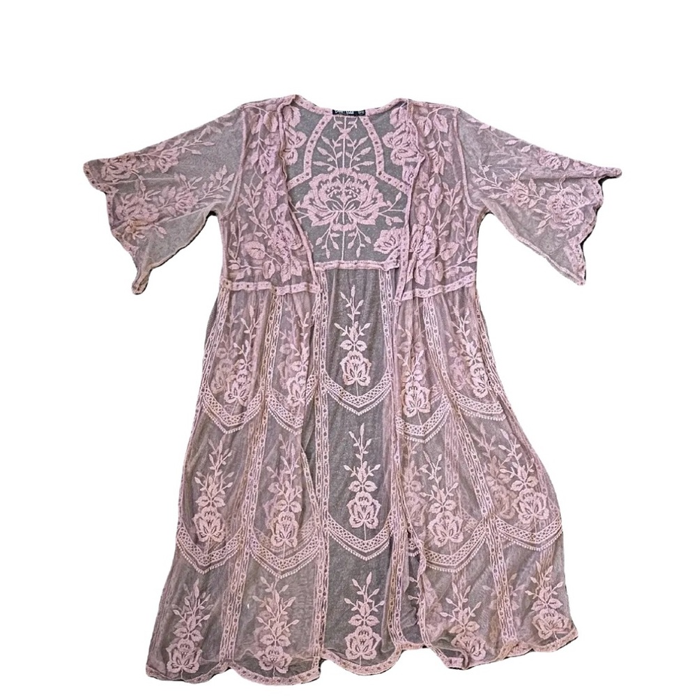 Pink Lace Bolero Shrug Cover Up